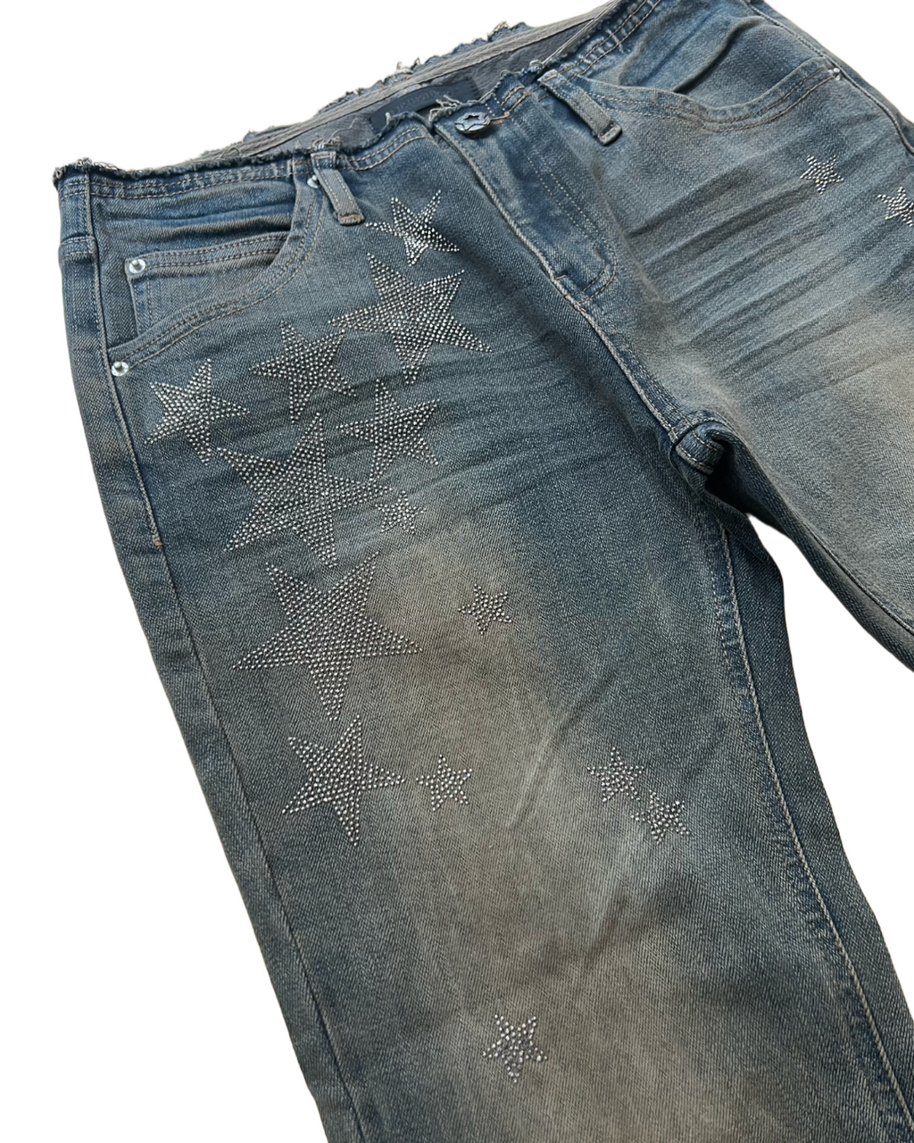 ⭑1JINN EXCLUSIVE ITEM AVAILABLE EXCLUSIVELY ONLINE AT SHELONGZ⭑ IN STOCK ♱ Y2K STAR STUDS & RHINESTONE STARS JEANS - 2styles