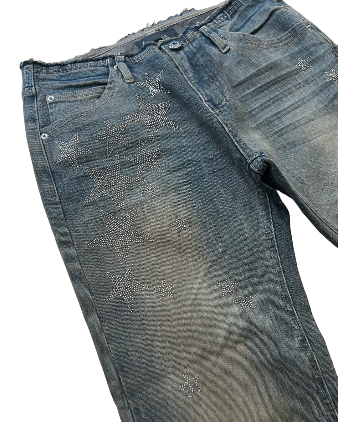 ⭑1JINN EXCLUSIVE ITEM AVAILABLE EXCLUSIVELY ONLINE AT SHELONGZ⭑ IN STOCK ♱ Y2K STAR STUDS & RHINESTONE STARS JEANS - 2styles
