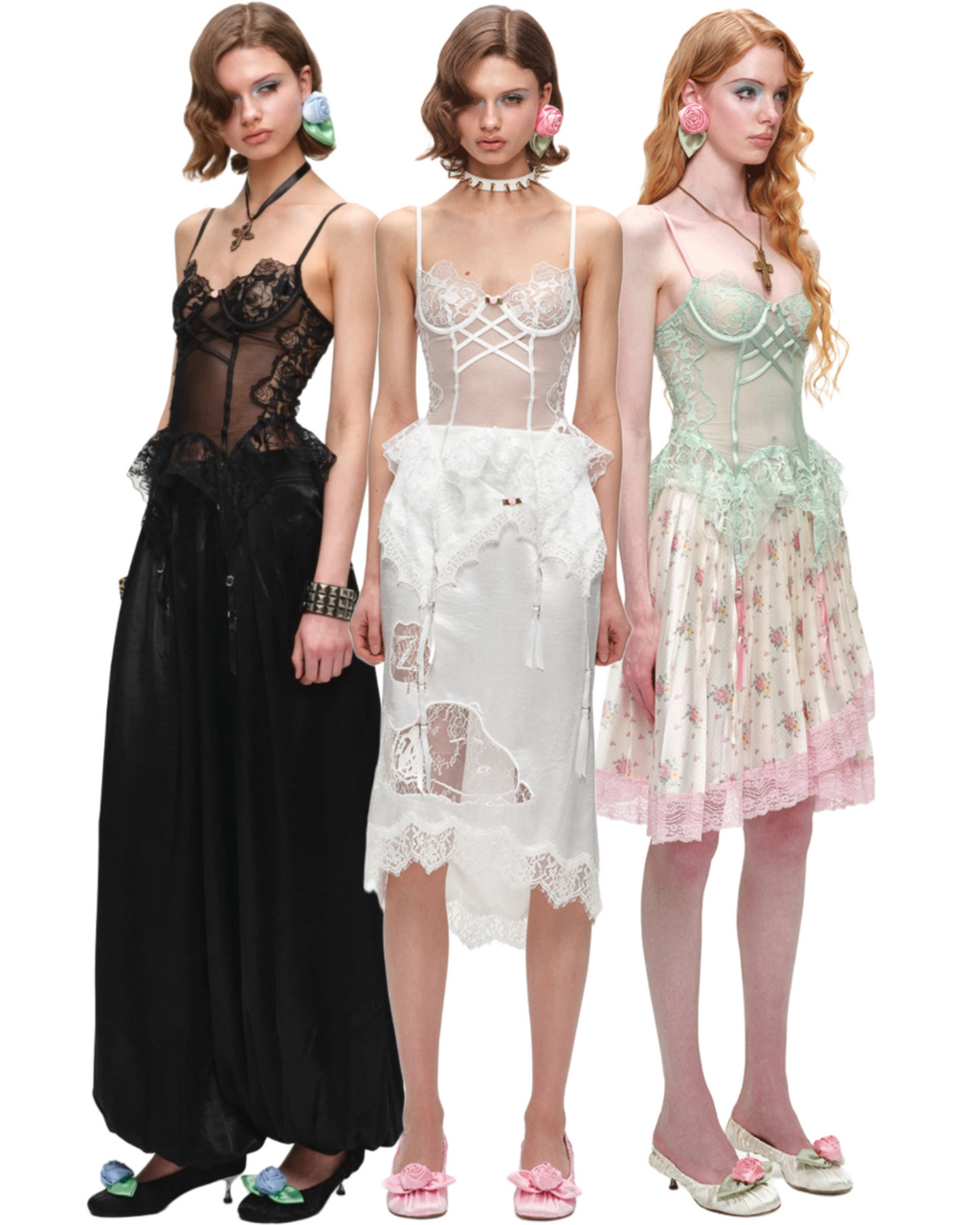 LACE CORSET PEPLUM TOP – 3colors