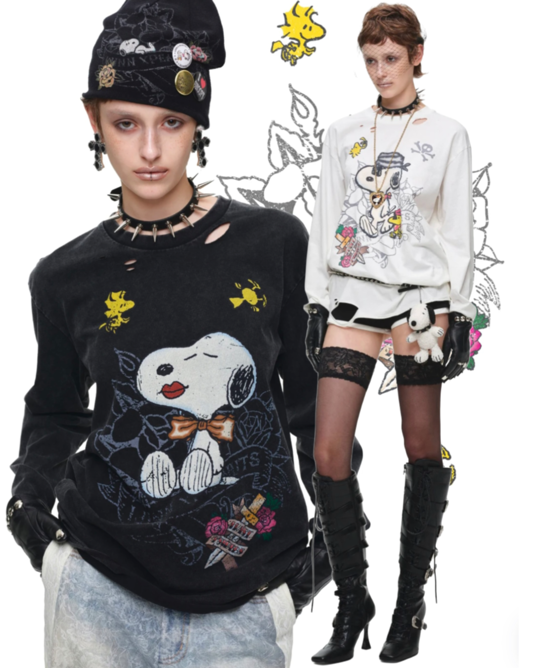 VINTAGE PIRATE SNOOPY DISTRESSED SWEATSHIRT – 2colors
