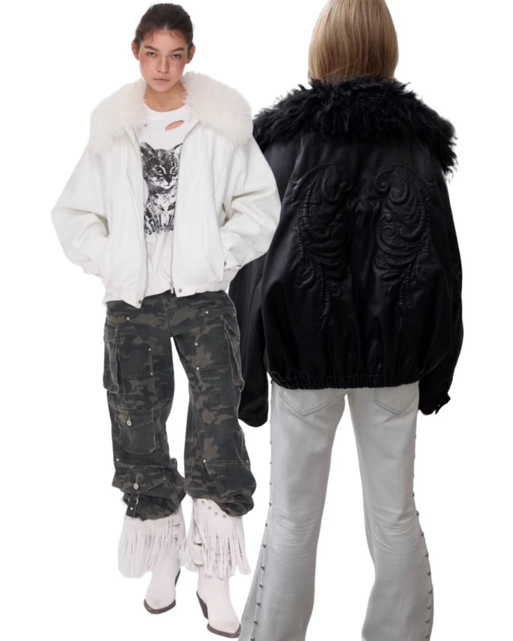ANGEL WING FUR-COLLAR JACKET – 2colors